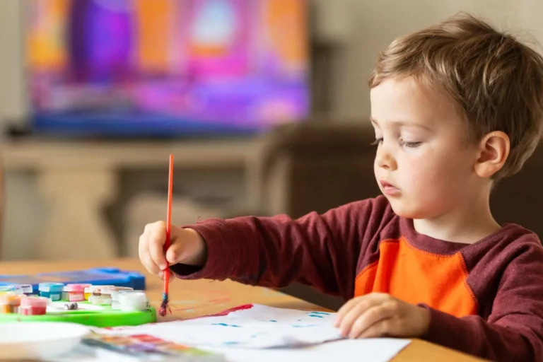 Preschooler painting
